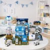 LEAN TOYS Interaktywna Stacja Kosmiczna z Rakietą Parkingową Światła Dźwięki