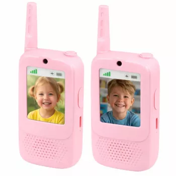 LEAN TOYS Walkie Talkies Dla Dzieci z Kamerą Wideo i Nagrywaniem Różowy