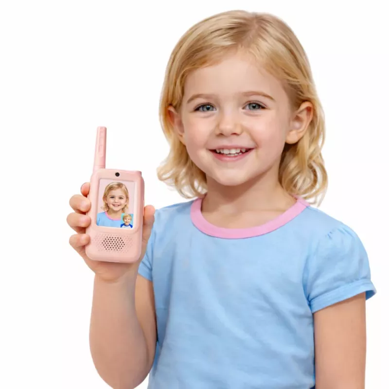LEAN TOYS Walkie Talkies Dla Dzieci z Kamerą Wideo i Nagrywaniem Różowy
