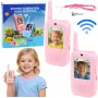 LEAN TOYS Walkie Talkies Dla Dzieci z Kamerą Wideo i Nagrywaniem Różowy