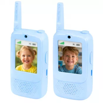 LEAN TOYS Walkie Talkies Dla Dzieci z Kamerą i Nagrywaniem Wideo Niebieski