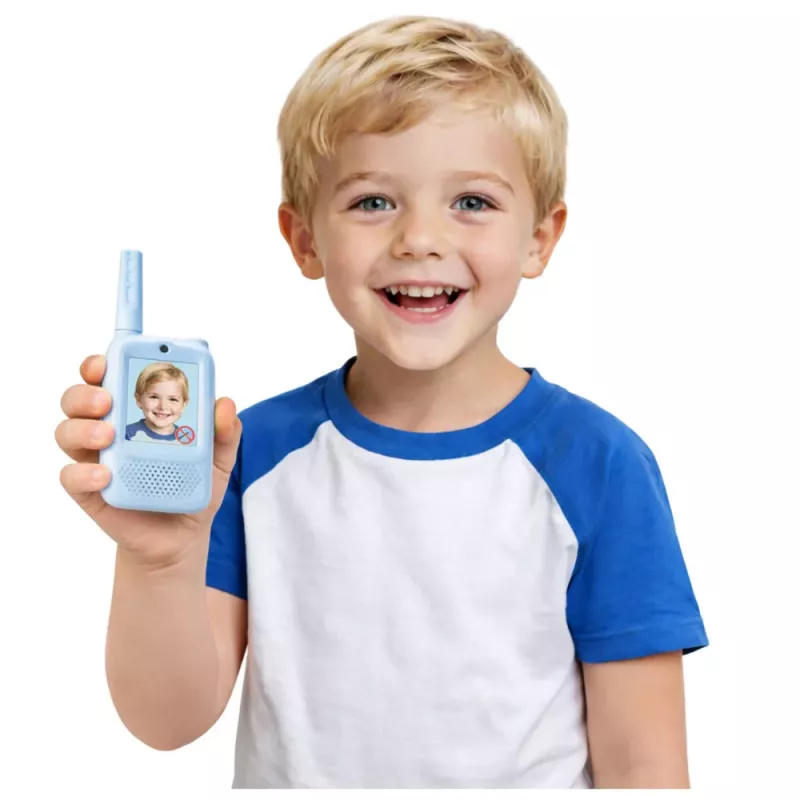 LEAN TOYS Walkie Talkies Dla Dzieci z Kamerą i Nagrywaniem Wideo Niebieski