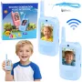 LEAN TOYS Walkie Talkies Dla Dzieci z Kamerą i Nagrywaniem Wideo Niebieski