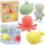 LEAN TOYS Educational Bath Toys Sensory Rubber Figures Pastel 4 szt.