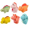 LEAN TOYS Zestaw edukacyjnych gumowych dinozaurów do kąpieli, pastelowe, 6 sztuk