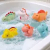 LEAN TOYS Zestaw edukacyjnych gumowych dinozaurów do kąpieli, pastelowe, 6 sztuk