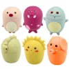 LEAN TOYS Educational Bath Toys Sensory Rubber Figures Pastel 6 pcs