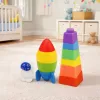 LEAN TOYS Zestaw gumowych klocków Wieża Rakieta Kosmonauta Kolorowe 11 szt.