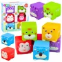 LEAN TOYS Zestaw miękkich gumowych klocków edukacyjnych Zwierzątka Kolorowe 6 szt.