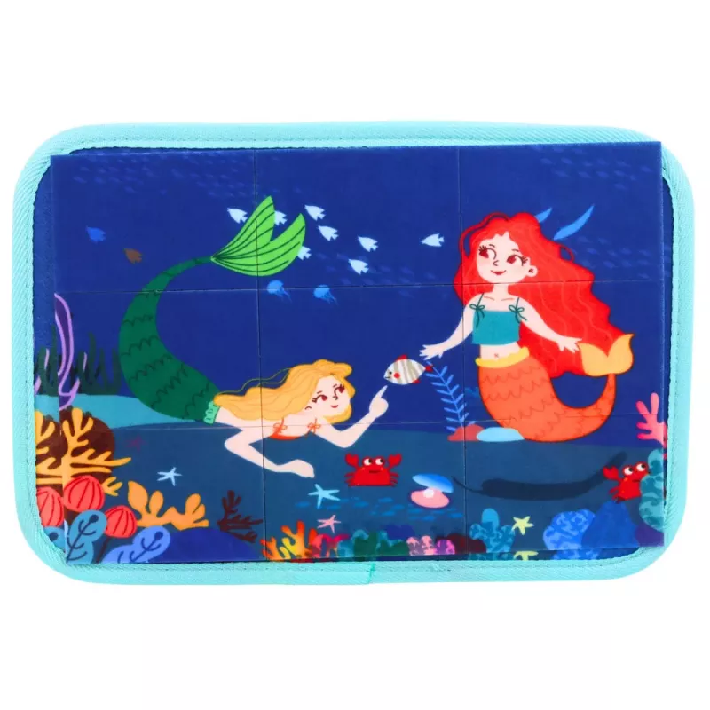 LEAN TOYS Felt Educational Manipulative Sensory Book Mermaid Suitcase