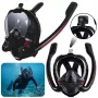 LEAN TOYS Full Face AntiFog DryTop Snorkeling Diving Mask Black L/XL