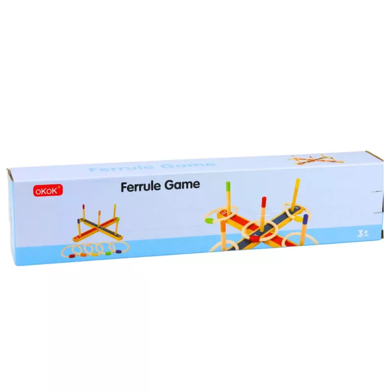 LEAN TOYS Drewniana Gra w Rzucanie Pierścieniami Gra Zręcznościowa Rodzinna z Punktacją