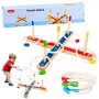 LEAN TOYS Drewniana Gra w Rzucanie Pierścieniami Gra Zręcznościowa Rodzinna z Punktacją