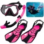 LEAN TOYS Zestaw do snorkelingu Fins Glasses Snorkel Czarno-Różowy S/M