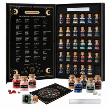 LEAN TOYS Zestaw Kryształów Minerałów i Kamieni Szlachetnych w Słoikach Książka 30 szt.