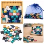 LEAN TOYS Drewniane Puzzle Kocięta Edukacyjne Puzzle Ramka Torba 62 szt.