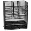 LEAN TOYS Metalowy Organizer Biurkowy na Długopisy i Akcesoria, Czarny