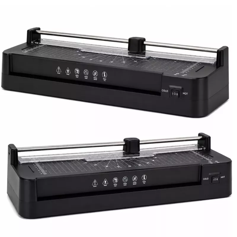 LEAN 3-w-1 Laminator z zgrzewarką i gilotyną do dokumentów A3, zdjęć, czarny