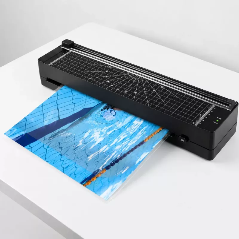 LEAN 3-w-1 Laminator z zgrzewarką i gilotyną do dokumentów A3, zdjęć, czarny