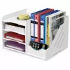LEAN TOYS Drewniany Organizer Biurkowy na Bindowane Dokumenty A4 Biały