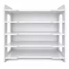 LEAN TOYS Organizer biurowy na biurko, drewniane półki na dokumenty A4, biały