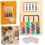 LEAN TOYS Drewniana Gra Logiczna Dopasowywanie Kolorów Puzzle z Wzorami 12szt
