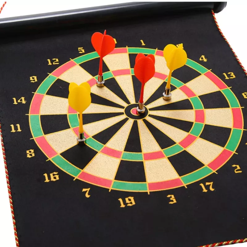 LEAN TOYS Magnetic Dartboard Double Sided Dart Tube Arcade Game Set