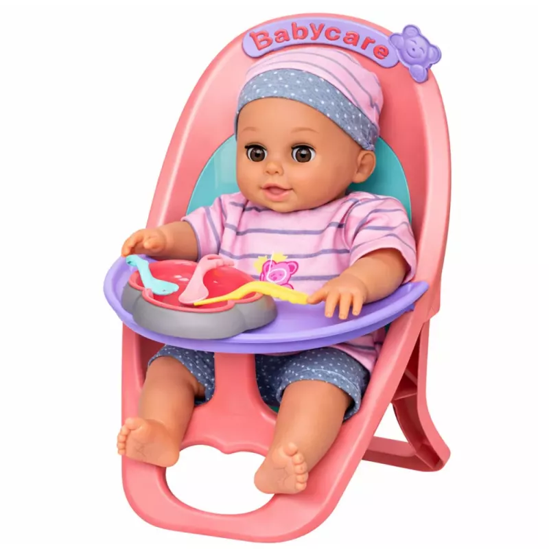 LEAN TOYS Lalka Bobas Siusia, Gaworzy, Płacze, Mówi 12 Dźwięków, Akcesoria, Krzesło