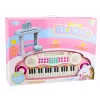 LEAN TOYS Elektroniczne Pianino Organy dla Dzieci z Stołkiem, Mikrofonem, MP3 - Różowy