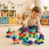 LEAN TOYS Miękkie sensoryczne klocki silikonowe Kolorowe 80 szt.