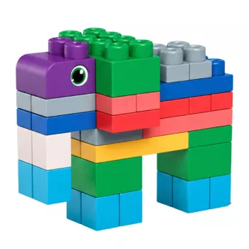 LEAN TOYS Miękkie Sensoryczne Klocki Konstrukcyjne w Torbie dla Dzieci, Kolorowe, 30 szt.