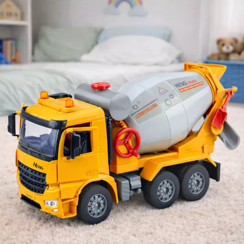 LEAN TOYS Betoniarka Budowlana z Obrotowym Bębnem Światła Dźwięki