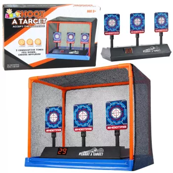 LEAN TOYS Elektroniczna tarcza strzelecka z cyfrowym licznikiem LCD i ruchomymi celami