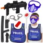LEAN TOYS Zestaw policyjny Kamizelka Karabin Maska Walkie-talkie Akcesoria