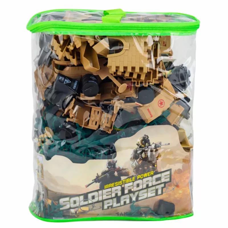 LEAN TOYS Military Base Figures Soldiers Vehicles Large Military Set 400 pcs