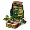 LEAN TOYS Zestaw Dinozaurów w Plecaku, Walizka, Figurki, Karty Edukacyjne, Akcesoria, 30 szt.