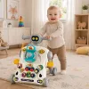 LEAN TOYS Interaktywny Edukacyjny Rower, Pchacz, Stolik, Hulajnoga 5 w 1 Szary
