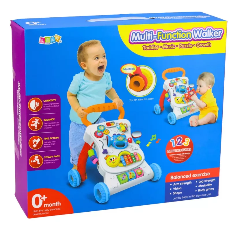 LEAN TOYS Pchacz z panelem interaktywnym muzycznym 3w1 Dźwięki