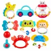 LEAN TOYS Zestaw grzechotek, gryzaków, zabawek dla maluchów, kolorowe, ruchome, 9 szt.