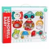 LEAN TOYS Zestaw grzechotek, gryzaków, zabawek dla maluchów, kolorowe, ruchome, 9 szt.