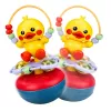LEAN TOYS Wanka Stand Up Duck Edukacyjna Grzechotka Interaktywna z Dźwiękami Żółta
