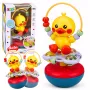 LEAN TOYS Wanka Stand Up Duck Edukacyjna Grzechotka Interaktywna z Dźwiękami Żółta
