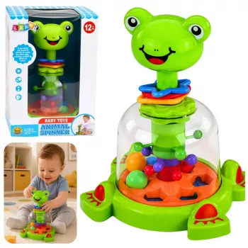 LEAN TOYS Interaktywna Żabka z Obracającymi się Piłeczkami dla Niemowląt
