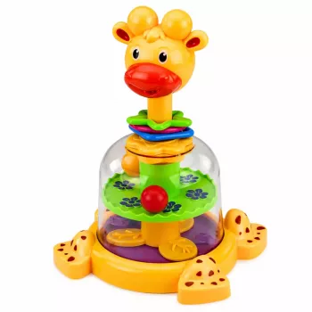 LEAN TOYS Interaktywny Bączek Żyrafa z Wirującymi Piłeczkami dla Niemowląt