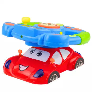 LEAN TOYS Edukacyjny Interaktywny Muzyczny Symulator Kierownicy z Projektorem