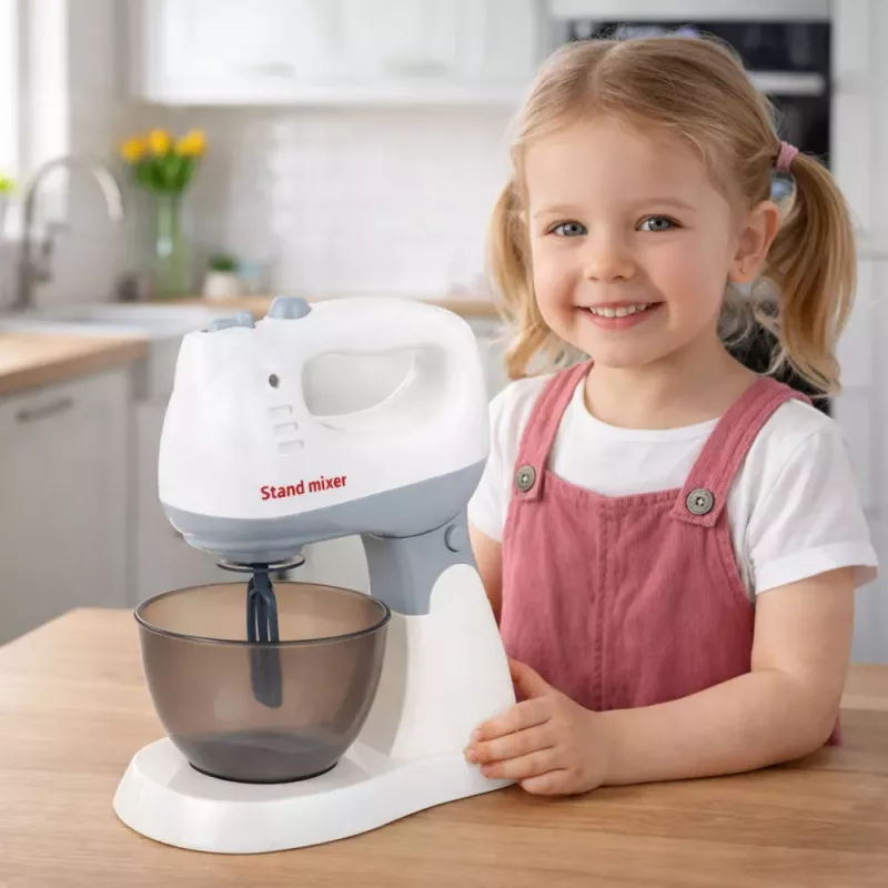 LEAN TOYS Robot Kuchenny dla Dzieci ze Stojakiem i Misą, Światła i Dźwięki