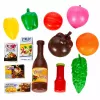 LEAN TOYS Duży wózek sklepowy dla dzieci z akcesoriami spożywczymi, różowy, 52 cm, 46 elementów