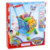 LEAN TOYS Duży wózek sklepowy dla dzieci z akcesoriami Niebieski 52cm 46 szt.