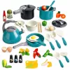 LEAN TOYS Little Chef's Set - Garnki, Naczynia, Czajnik, Turkusowy, 33 Elementy