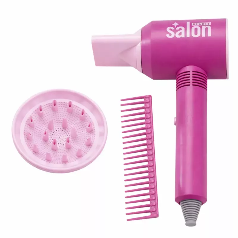 Zestaw Fryzjerski dla Dzieci LEAN TOYS - Zabawkowa Suszarka, Lustro, Grzebień i Akcesoria - Zestaw do Zabawy w Salon Piękności dla Dzieci 3+